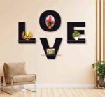 Love Hexagon MDF Wooden Wall Hanging Shelf Love Style room (S12)