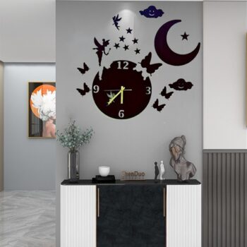 Fairy with Clouds & butterflies Wooden Wall Clock (FW1)