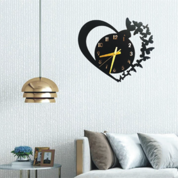 Heart Shape MDF Wooden Wall Clock (HS1)