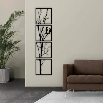 4 Frames Birds On Tree Wall Decor (FNO)