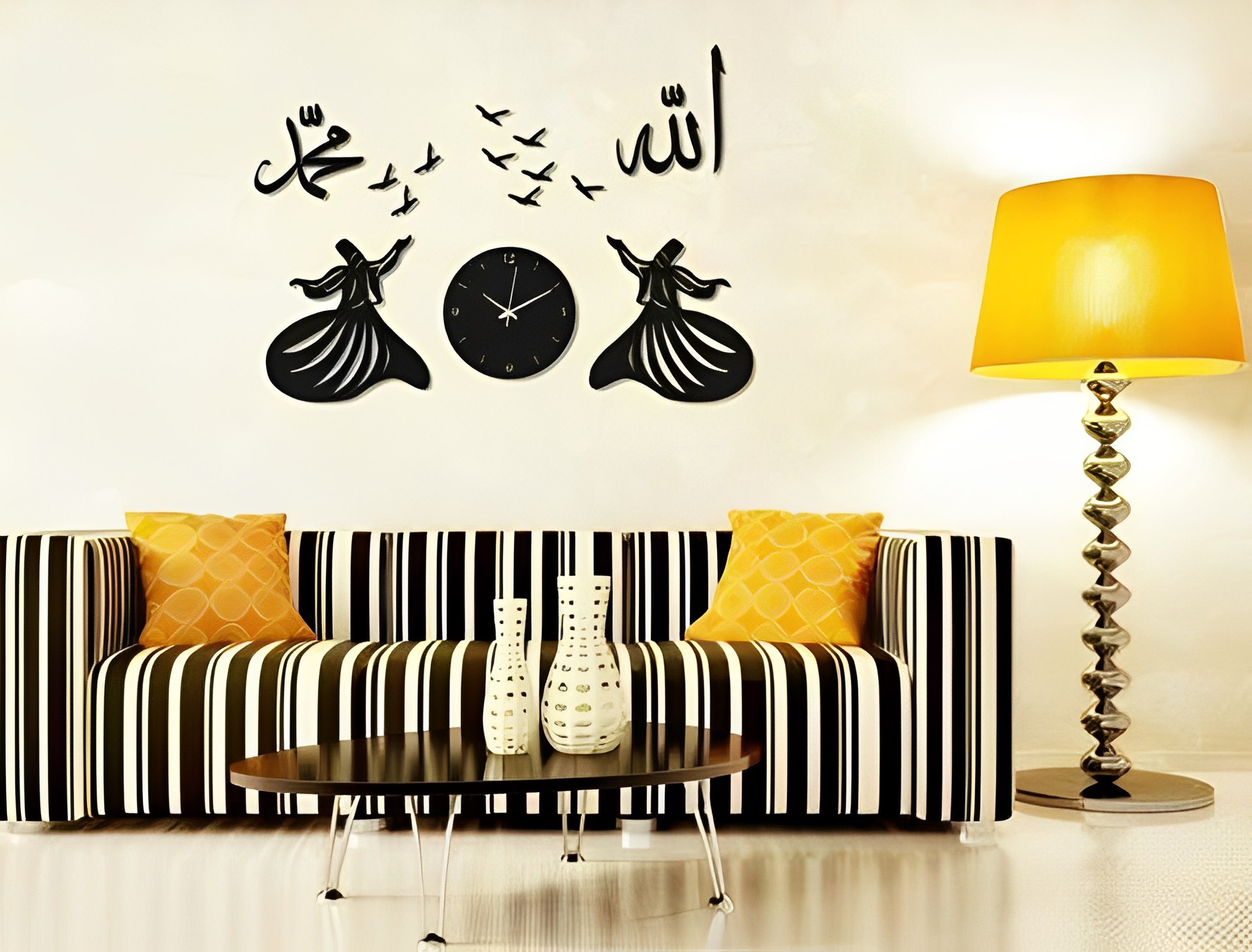 Best Islamic Allah Muahammad MDF Wooden Wall Clock (BIAM)